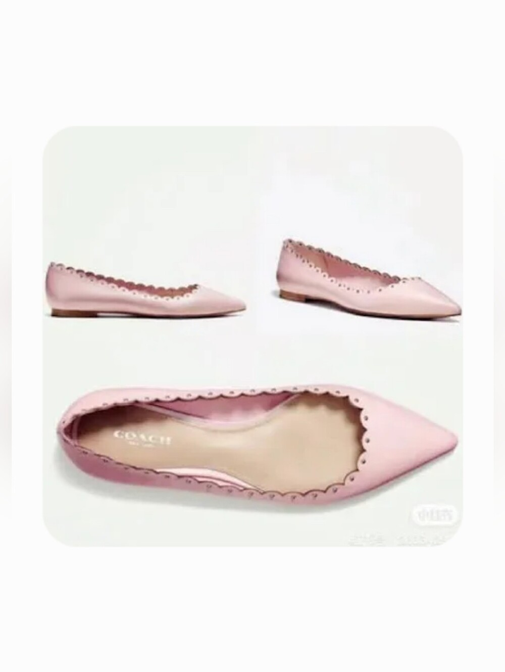 Coach Jill Soft Shine Calf Ballet flat in Petal Pink ** Size 9.5